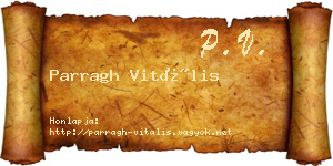 Parragh Vitális névjegykártya